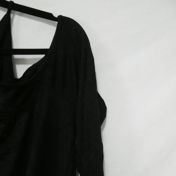 Unbranded | 2XL | Black Open Shoulder Lace Long Sleeve Shirt | Keyhole Back - Picture 5 of 16